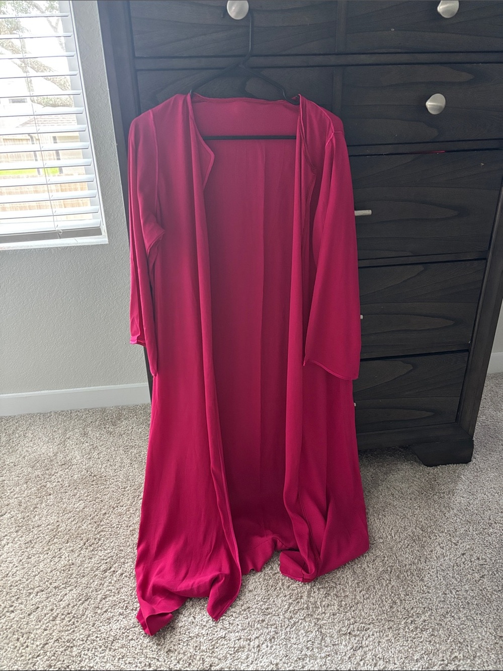 Open Front Long Duster morrocan kimono  - Fuchsia Pink